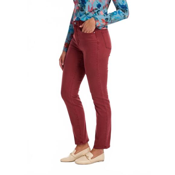 NEW FDJ suzanne straight leg denim in rust red - Picture 3 of 5